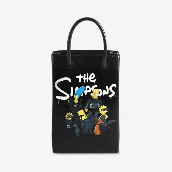 巴黎世家/Balenciaga 男士 ﻿THE SIMPSONS TM & © 20TH TELEVISION 闪亮BOX牛皮革SHOPPING迷你手机包 59382623VBN1000