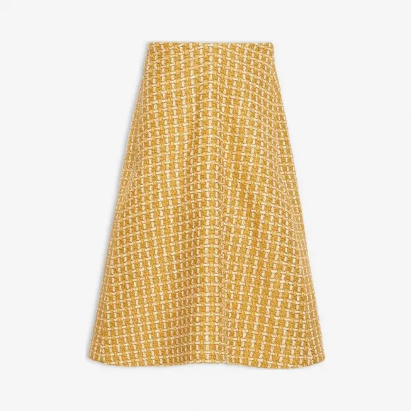 巴黎世家/Balenciaga 黄色 三角布褶裥铅笔裙 35422161fc