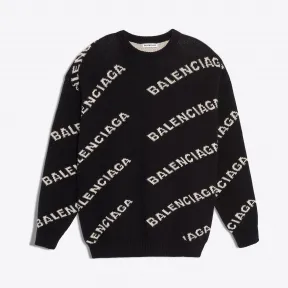 巴黎世家/Balenciaga 成衣 ALLO OVER LOGO圆领衫 625329T31781070