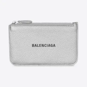 巴黎世家/Balenciaga 女士现金大号长款银色金属化硬币和卡片夹 63713015YN38160