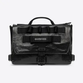 巴黎世家/Balenciaga 男士军用黑色小号邮差包 6561061VGI71000