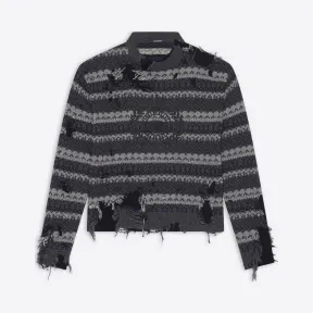 巴黎世家/Balenciaga 女士 DESTROYED圆领衫 663872T16096484