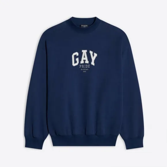 巴黎世家/Balenciaga 蓝色 Pride 圆领 671125TLV540856