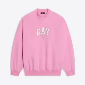 巴黎世家/Balenciaga Pride 粉色圆领衫 671125TLV545861