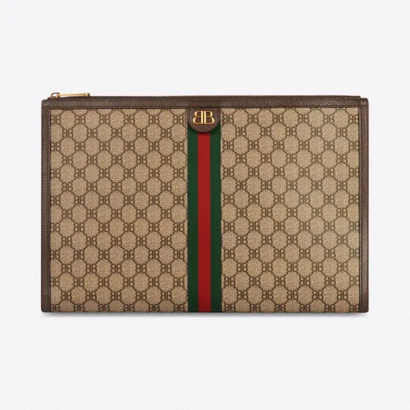 巴黎世家/Balenciaga 男士 HACKER涂层帆布笔记本电脑袋 6803812103U0001