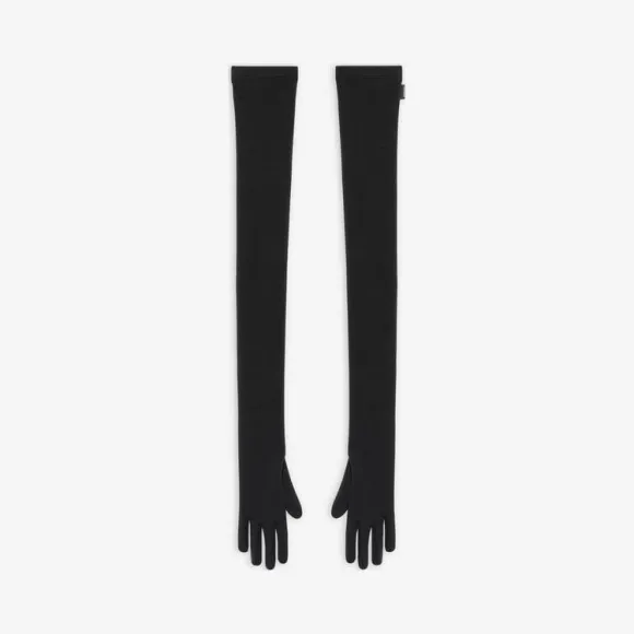 巴黎世家/Balenciaga 女士黑色弹力手套 6815343B4B40100