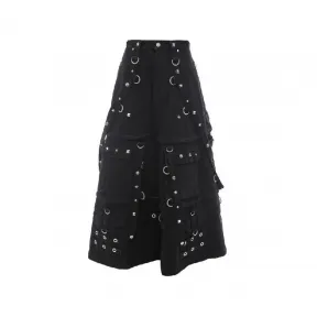 巴黎世家/Balenciaga 黑色 100％纯棉 牛仔裙 681718TBP47K1105