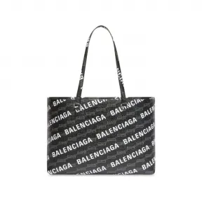巴黎世家/Balenciaga BB MONOGRAM SIGNATURE中号涂层帆布满印标识横款购物包 702698210HC1060