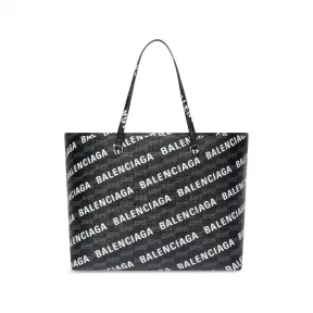 巴黎世家/Balenciaga BB MONOGRAM SIGNATURE大号涂层帆布满印标识横款购物包 702703210HC1060