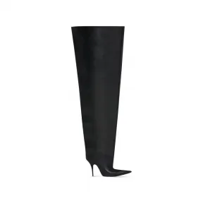 巴黎世家/Balenciaga Women's Waders 110mm Over-the-knee Boot in Black 712967WBDO01000