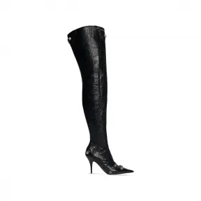 巴黎世家/Balenciaga Cagole 90mm 过膝靴 为 所有 在 黑 742940-WAD4E-1081