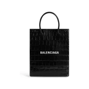 巴黎世家/Balenciaga Shopping鳄鱼纹压纹大号购物包 为 所有 在 黑 757776-1U61N-1090
