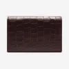 巴利/Bally 咖啡色短吻鳄皮名片夹 6214390