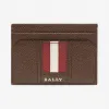 巴利/Bally 咖啡棕压纹牛皮卡片夹 6221814