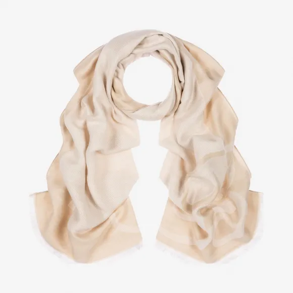 巴利/Bally 多重骨白色丝毛混纺提花围巾 6227618