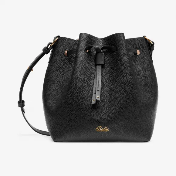 巴利/Bally 黑色拼肤色双面牛皮斜挎水桶包 6227689