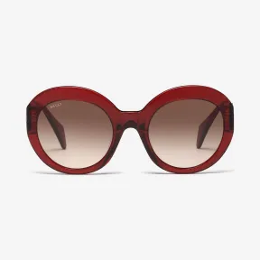 巴利/Bally 亚洲版亮红色拼渐变棕色太阳镜 6227901