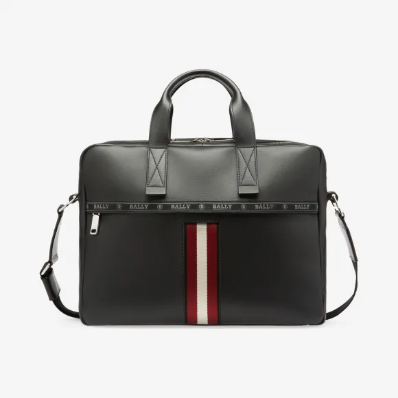 巴利/Bally 黑色皮革商务包 6227940