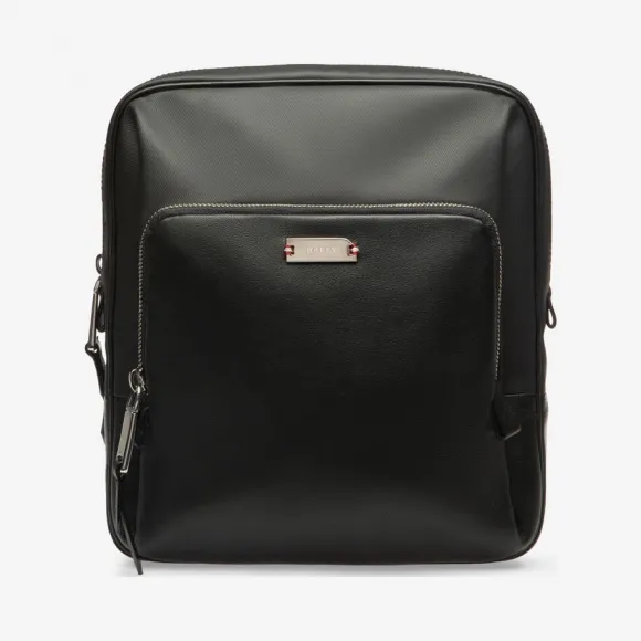 巴利/Bally 黑色涂层棉和小牛皮混纺斜挎包 6227994