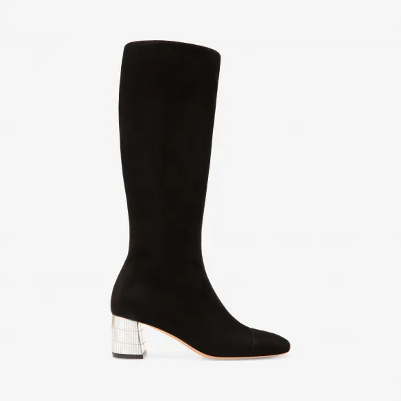 巴利/Bally 黑色小山羊皮 55 毫米跟长筒靴 6228125