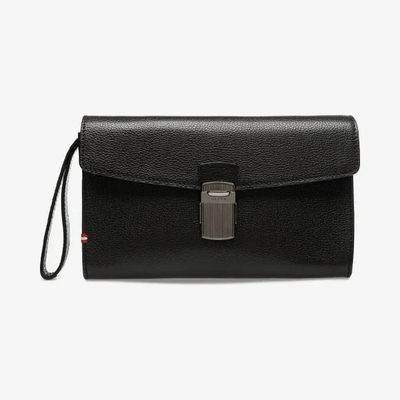 巴利/Bally 黑色皮革手拿包 6228707