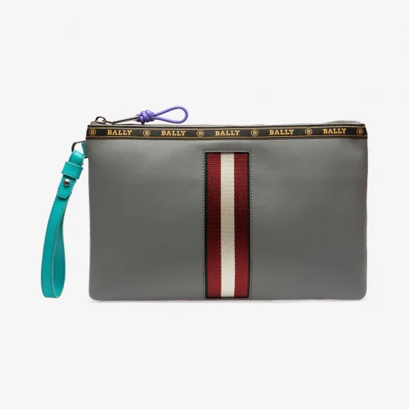 巴利/Bally 多重云灰色皮革手拿包 6228710