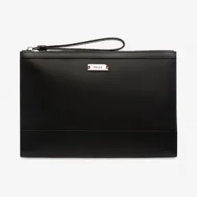 巴利/Bally 黑色涂层棉和小牛皮混纺随身包 6228960