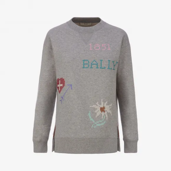 巴利/Bally 麻灰色混纺棉运动衫 6229233