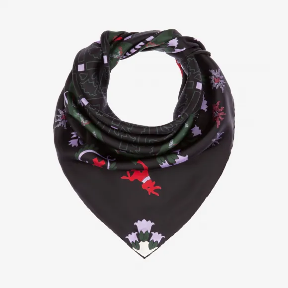 巴利/Bally 墨蓝色真丝大方巾 6229350