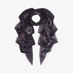 巴利/Bally 灰蓝色莫代尔混纺披肩 6229538