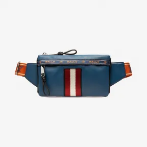 巴利/Bally 男士蓝色纯色牛皮腰包 6231756