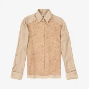 巴利/Bally 女士驼色真丝印花衬衫 6233339