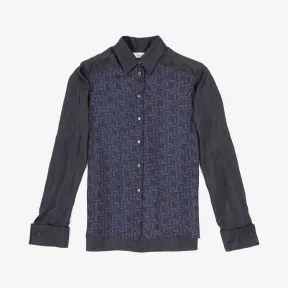 巴利/Bally 女士海军蓝印花真丝衬衫 6233340