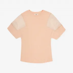 巴利/Bally 粉色棉麻混纺刺绣T恤 6233353