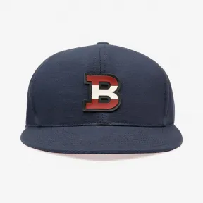 巴利/Bally 男士海军蓝纯棉棱纹平布都市帽 6233613