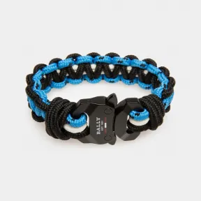 巴利/Bally 男士 Parkho 蓝色和黑色织物手链 6236625