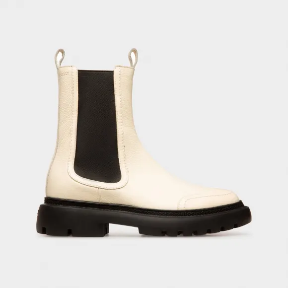 巴利/Bally Ginny 平底皮靴 白色 6300688