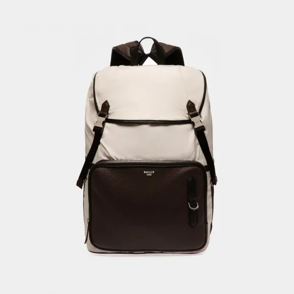 巴利/Bally Bergmann 男士 Denty 白色再生尼龙背包 6301433