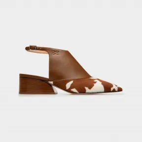 巴利/Bally Girelle 白色和棕色皮革高跟鞋 6301716