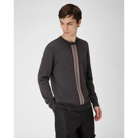 巴利/Bally 灰色羊毛圆领衫 6302033