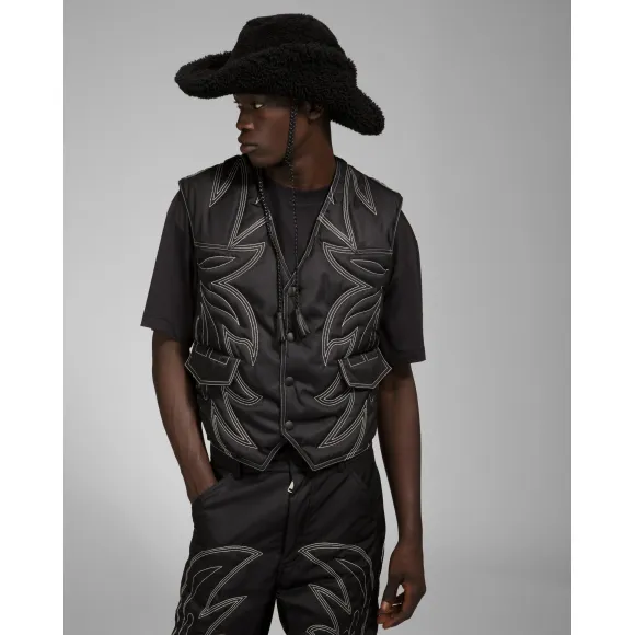 巴利/Bally 男士黑色再生尼龙马甲 6302878