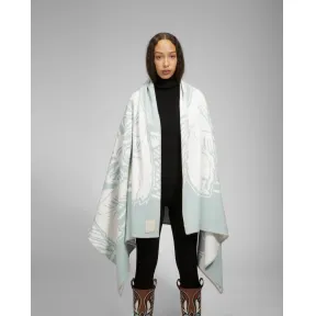 巴利/Bally 男式浅蓝色和骨纹羊毛提花披肩 6302879