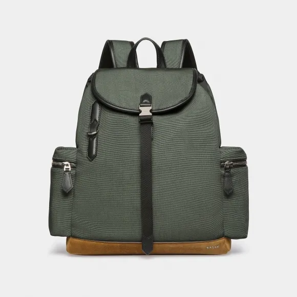 巴利/Bally 男士 Cliford 皮革和尼龙帆布背包 6303155