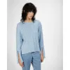 巴利/Bally 女士浅蓝色棉质绞花针织圆领衫 6303847