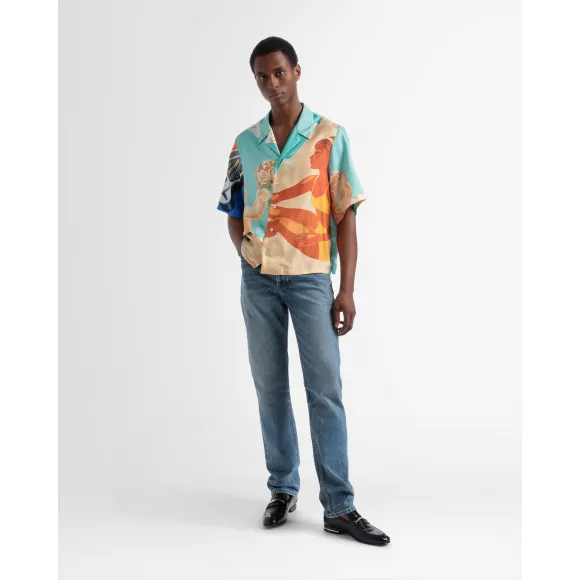 巴利/Bally 男士多色真丝保龄球衫 6303997