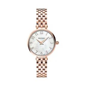 宝曼/Balmain Sedirea 精钢镀玫瑰金 石英机芯 女表 B4299.33.84