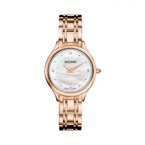 宝曼/Balmain Classica Lady II 精钢镀玫瑰金 石英机芯 女表 B4379.33.86