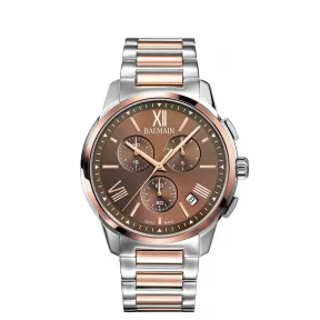 宝曼/Balmain 42MM 不锈钢镀玫瑰金 石英机芯 男表 B74883352