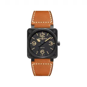 柏莱士/Bell&ross Instruments 系列 46MM 噴砂打磨黑色碳涂层精钢 自动机械机芯 男表 BR0192-HERITAGE