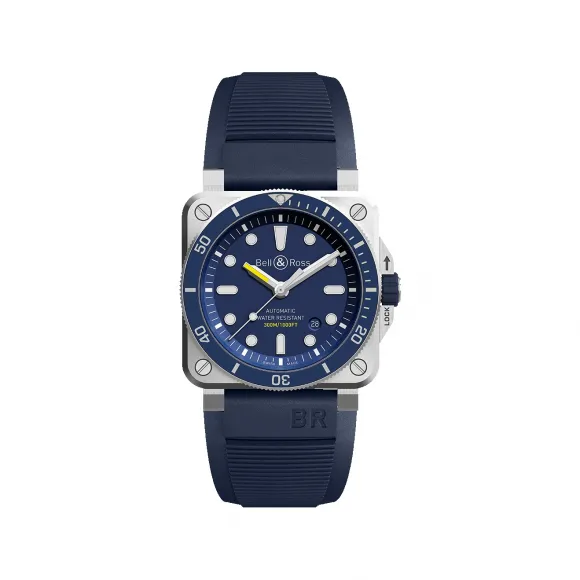 柏莱士/Bell&ross Instruments 系列 42MM 磨砂抛光精钢 自动机械机芯 男表 BR0392-D-BU-ST-SRB